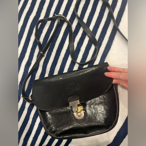 OROTON Australian Black Cowhide Genuine Leather Crossbody Bag - Picture 4 of 13